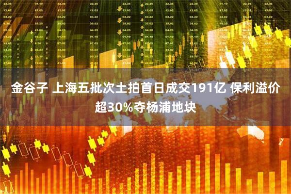 金谷子 上海五批次土拍首日成交191亿 保利溢价超30%夺杨浦地块