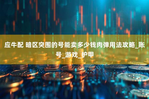 应牛配 暗区突围的号能卖多少钱肉弹用法攻略_账号_游戏_护甲