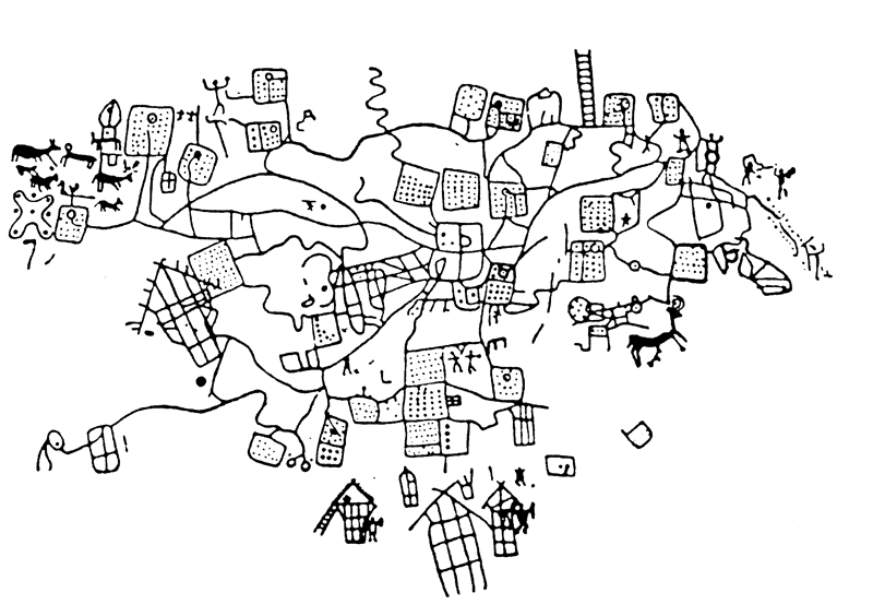 约一万年前意大利北部的石刻地图    出版社供图